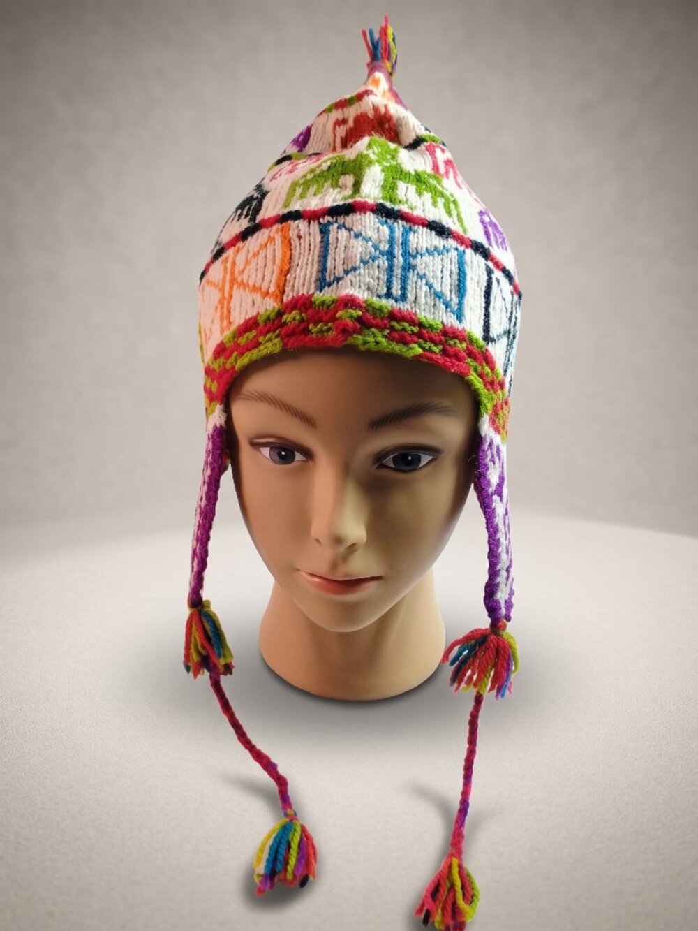 Traditional Andean Knitted "Condor" Chullo – Warm Winter Beanie